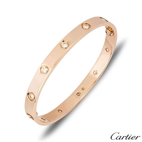 rose gold and diamond cartier love bracelet|cartier love bracelet diamond encrusted.